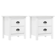 Nachtkastjes 2 stuks grenenhout wit 46x35x49,5 cm