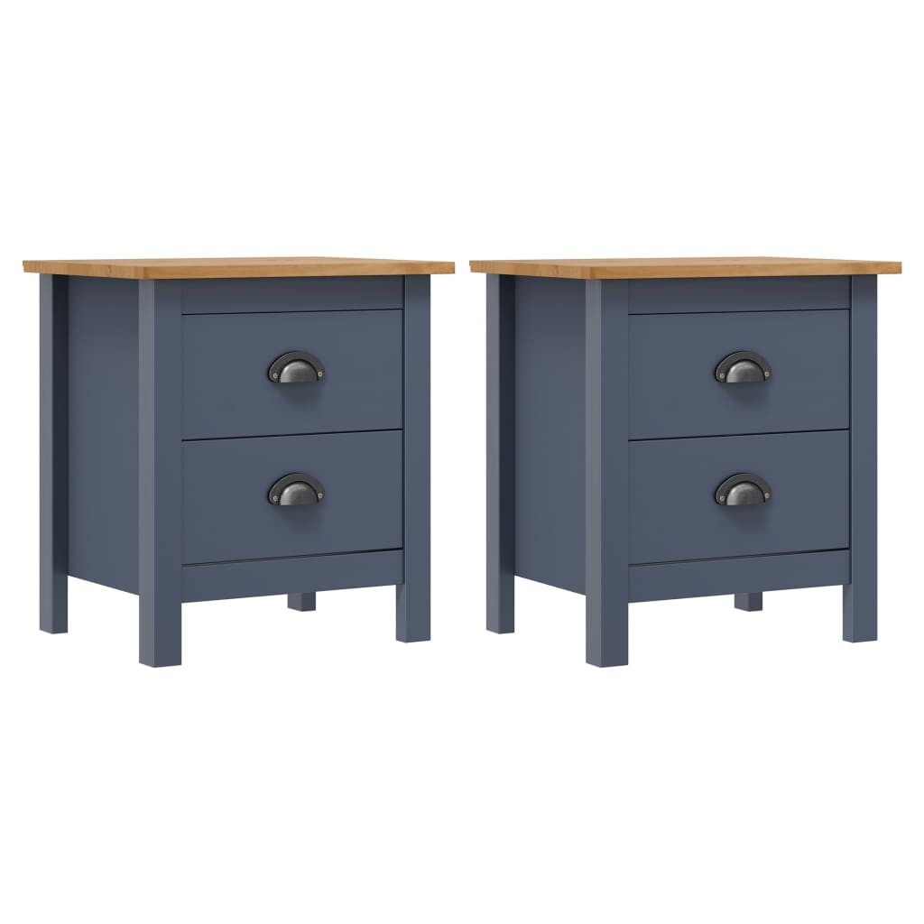 Nachtkastjes Hill 46X35X49,5 Cm Grenenhout 2 Grijs