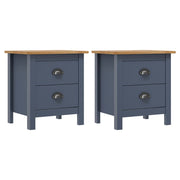 Nachtkastjes 2 st 46x35x49,5 cm grenenhout grijs