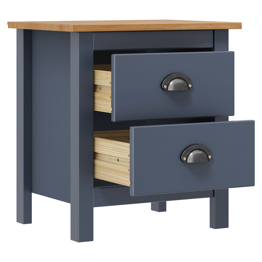 Nachtkastjes Hill 46X35X49,5 Cm Grenenhout 2 Grijs