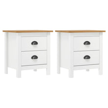 Nachtkastjes Hill 46X35X49,5 Cm Grenenhout 2 Wit en bruin