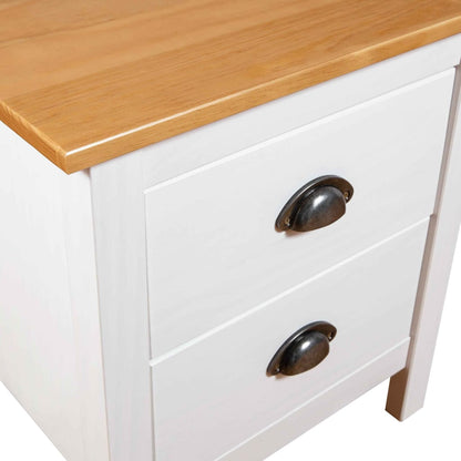 Nachtkastjes Hill 46X35X49,5 Cm Grenenhout 2 Wit en bruin