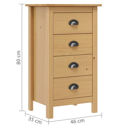 Dressoir Hill 46X35X80 Cm Massief Grenenhout 46 x 35 x 80 cm Bruin