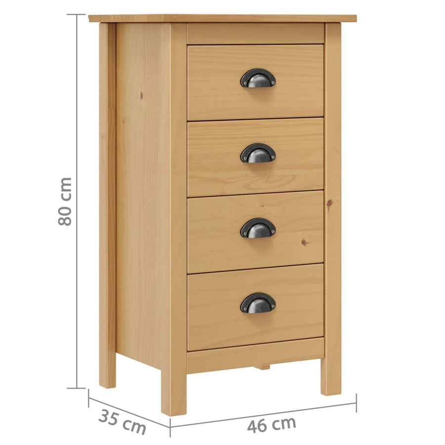 Dressoir Hill 46X35X80 Cm Massief Grenenhout 46 x 35 x 80 cm Bruin
