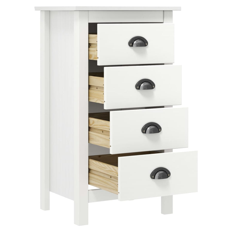 Dressoir Hill Massief Grenenhout 46 x 35 x 80 cm Wit