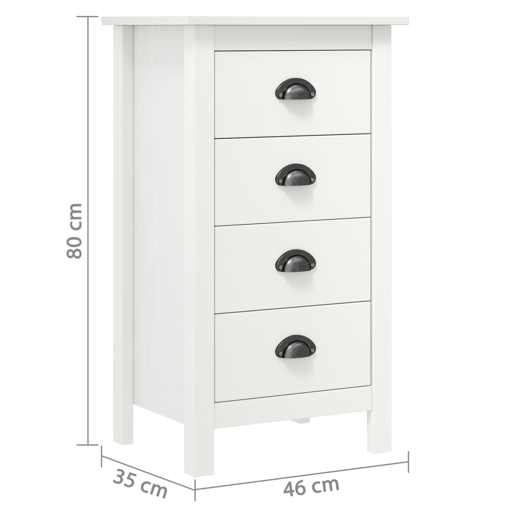 Dressoir Hill Massief Grenenhout 46 x 35 x 80 cm Wit