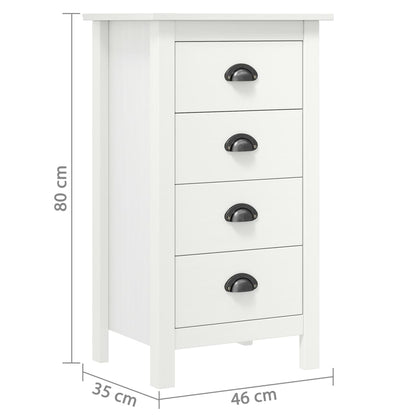 Dressoir Hill Massief Grenenhout 46 x 35 x 80 cm Wit