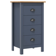Dressoir massief grenenhout grijs 46x35x80 cm