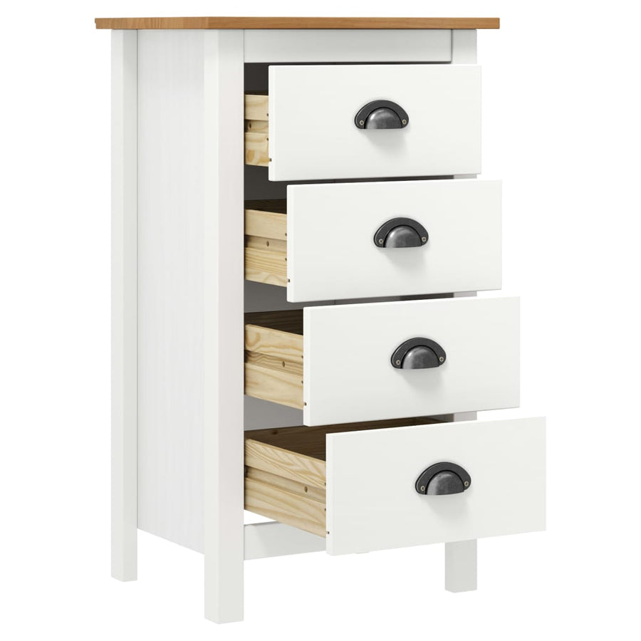 Dressoir Hill Massief Grenenhout 46 x 35 x 80 cm Wit en bruin