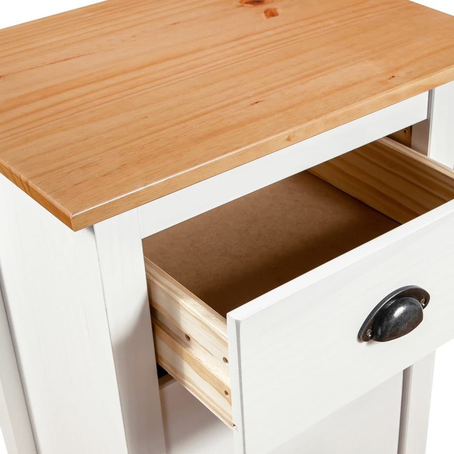 Dressoir Hill Massief Grenenhout 46 x 35 x 80 cm Wit en bruin