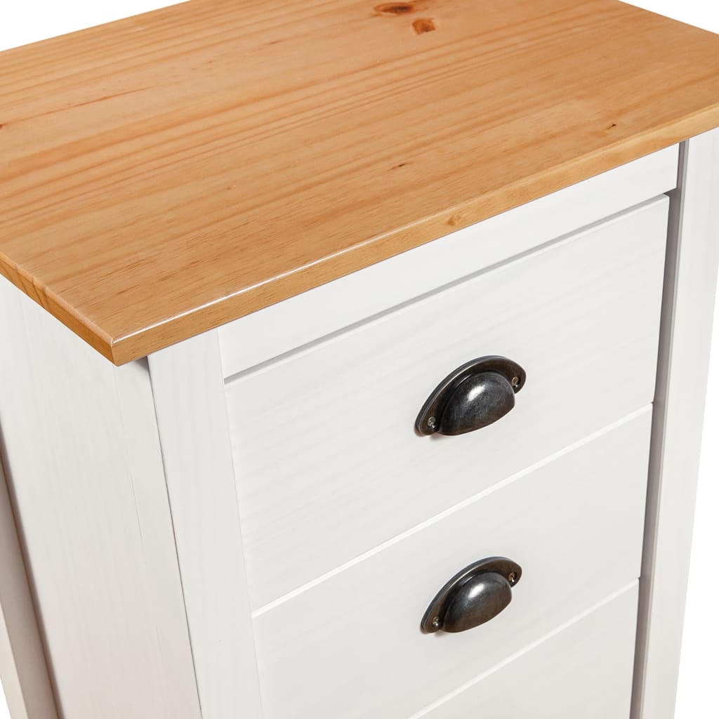 Dressoir Hill Massief Grenenhout 46 x 35 x 80 cm Wit en bruin