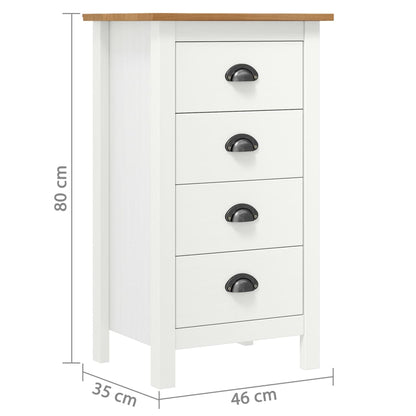 Dressoir Hill Massief Grenenhout 46 x 35 x 80 cm Wit en bruin