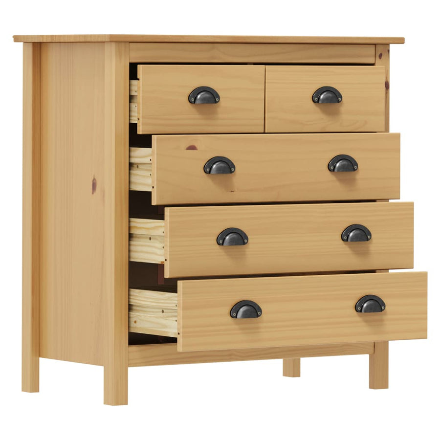Dressoir Hill 79X40X80 Cm Massief Grenenhout 79 x 40 x 80 cm Bruin
