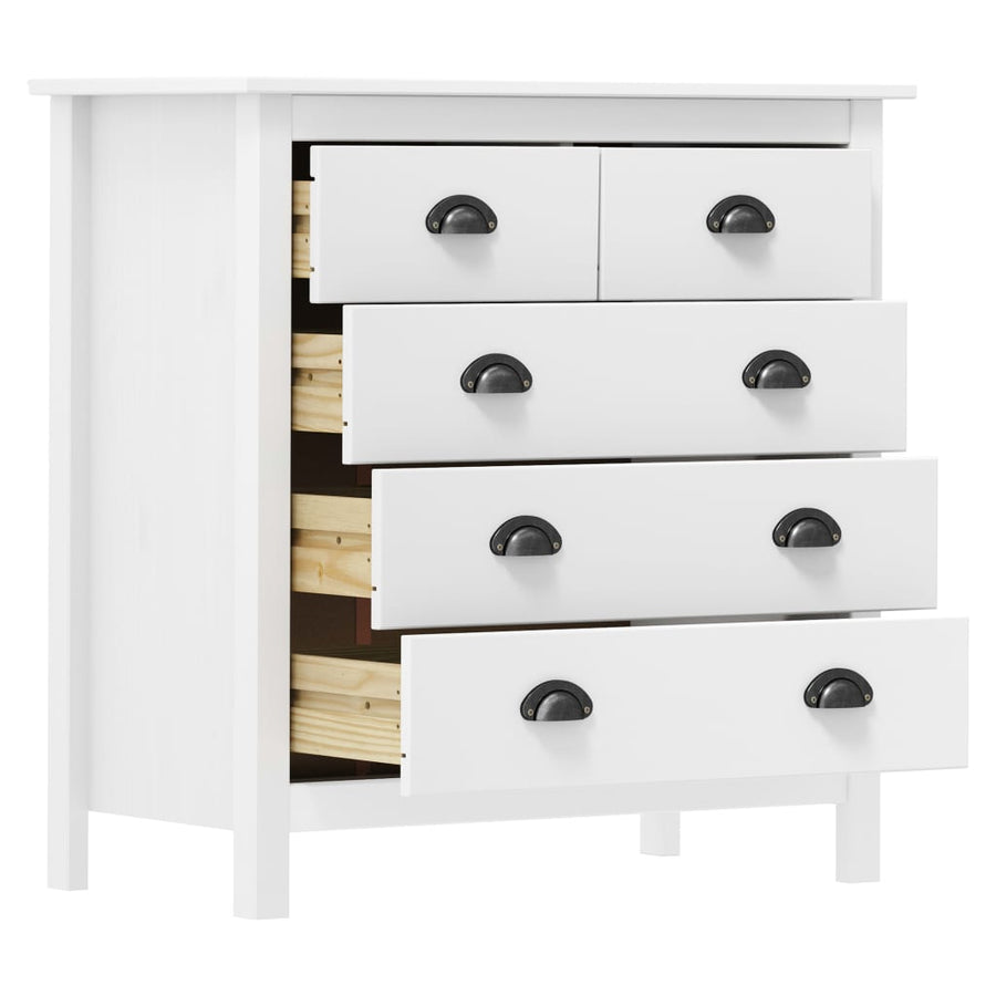 Dressoir Hill Massief Grenenhout 79 x 40 x 80 cm Wit