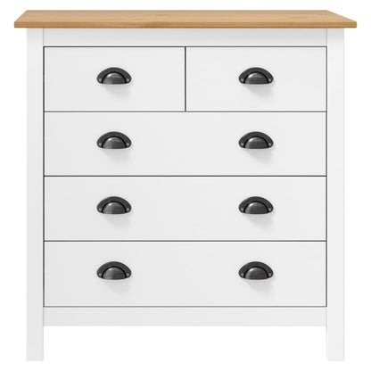 Dressoir Hill Massief Grenenhout 79 x 40 x 80 cm Wit en bruin