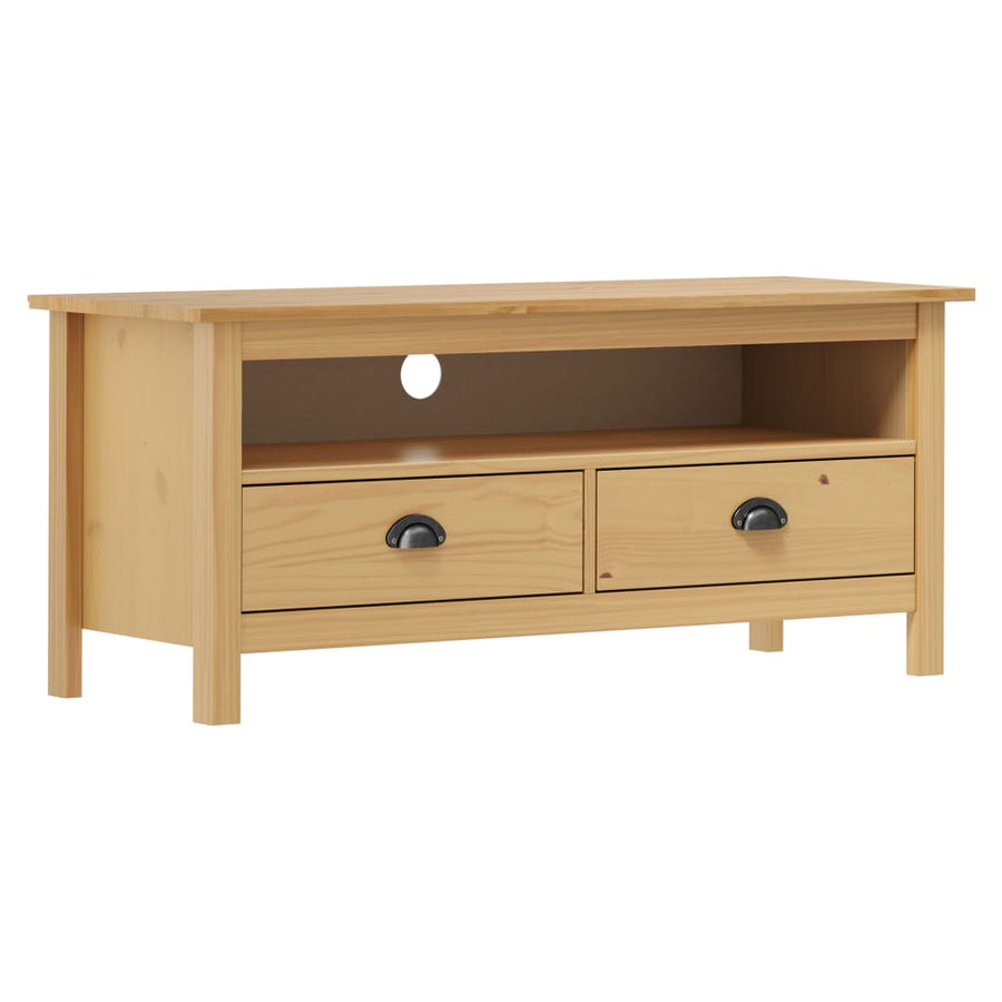 Tv-Meubel Hill 110X40X47 Cm Grenenhout Honing Bruin