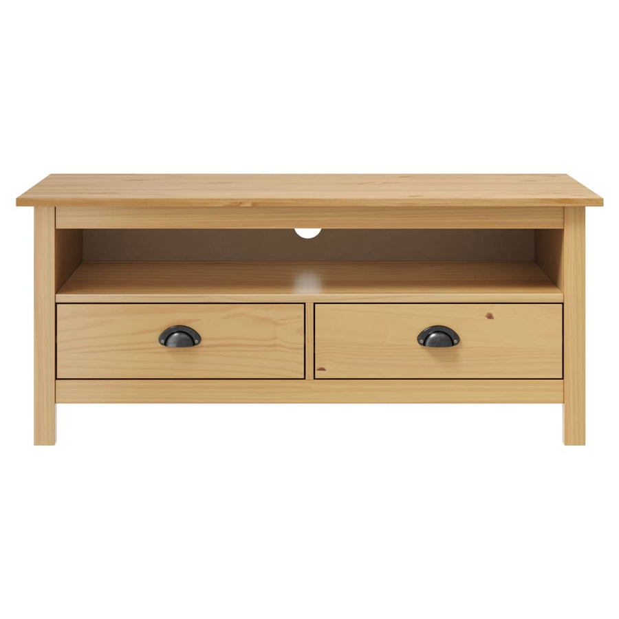 Tv-Meubel Hill 110X40X47 Cm Grenenhout Honing Bruin