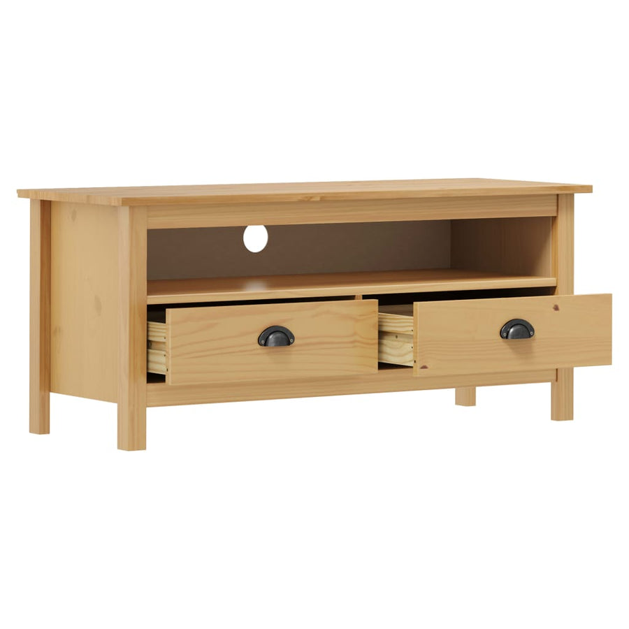 Tv-Meubel Hill 110X40X47 Cm Grenenhout Honing Bruin