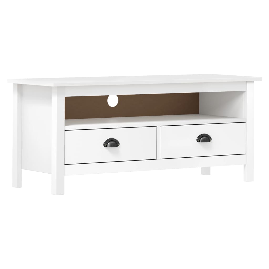 Tv-Meubel Hill 0X40X47 Cm Massief Grenenhout Wit