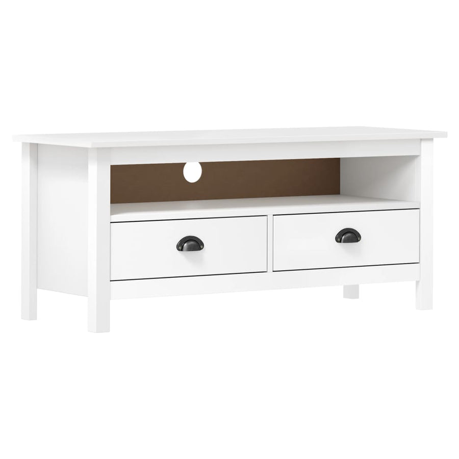 Tv-Meubel Hill 0X40X47 Cm Massief Grenenhout Wit