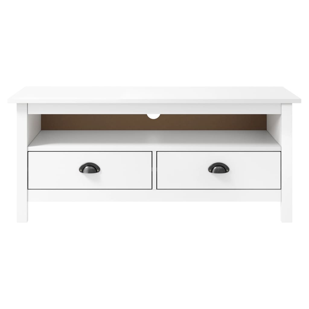 Tv-Meubel Hill 0X40X47 Cm Massief Grenenhout Wit