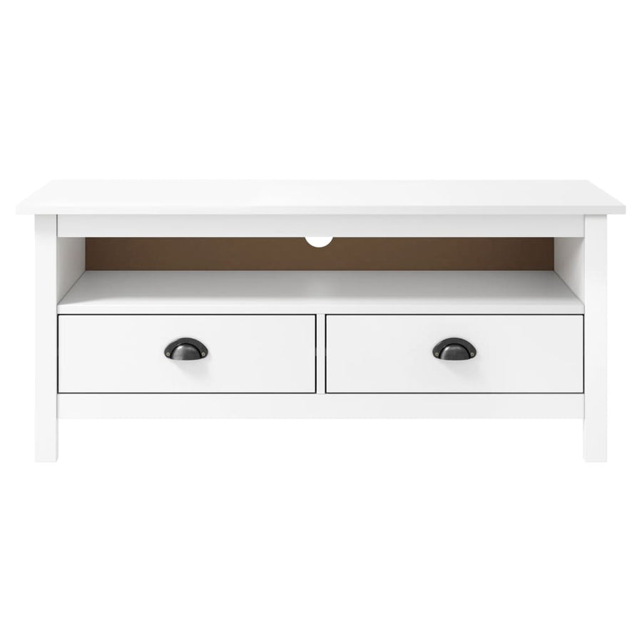 Tv-Meubel Hill 0X40X47 Cm Massief Grenenhout Wit