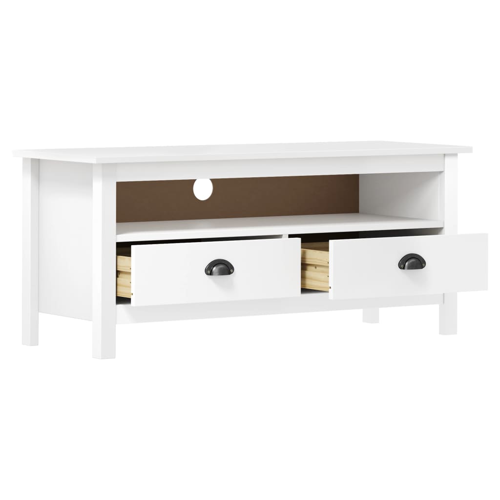 Tv-Meubel Hill 0X40X47 Cm Massief Grenenhout Wit