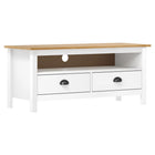 TV cabinet Hill 110x40x47 cm solid pine wood white