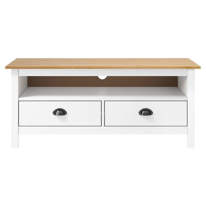 Tv-Meubel Hill 0X40X47 Cm Massief Grenenhout Wit en bruin