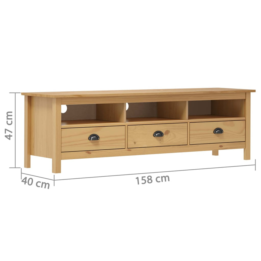 Tv-Meubel Hill 58X40X47 Cm Grenenhout Honing Bruin