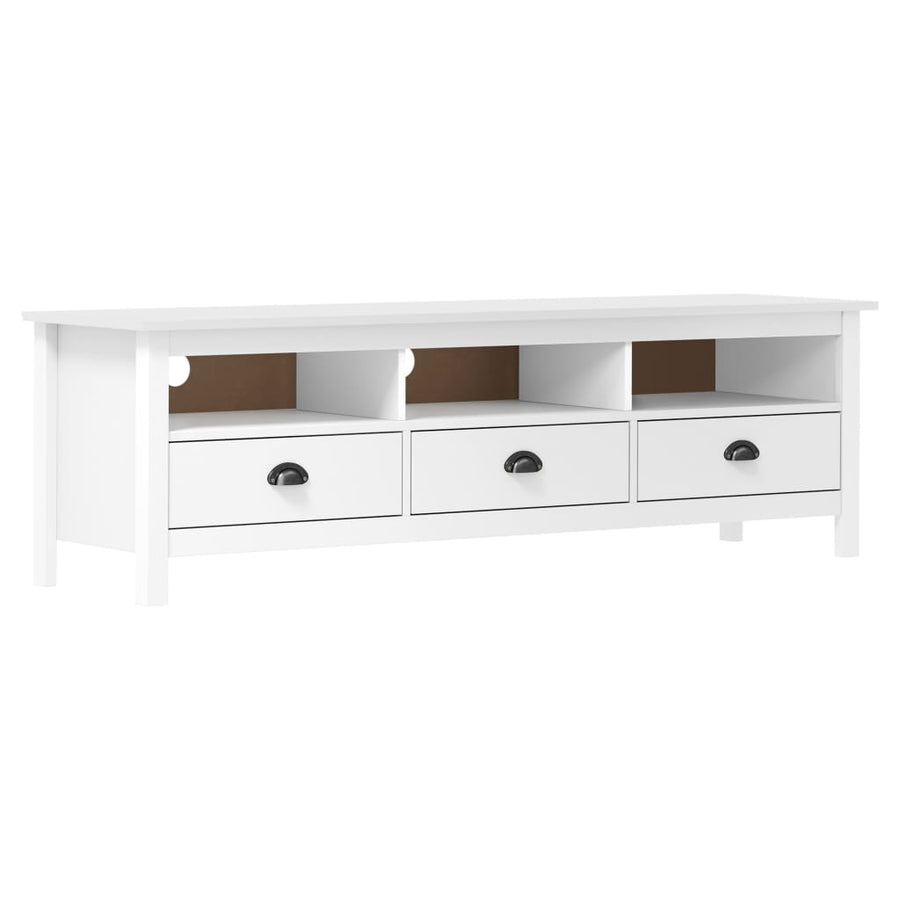 Tv-Meubel Hill 58X40X47 Cm Massief Grenenhout Wit