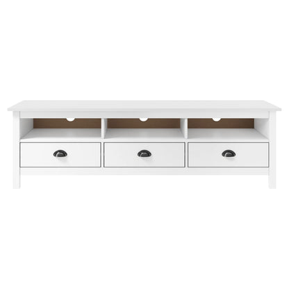 Tv-Meubel Hill 58X40X47 Cm Massief Grenenhout Wit
