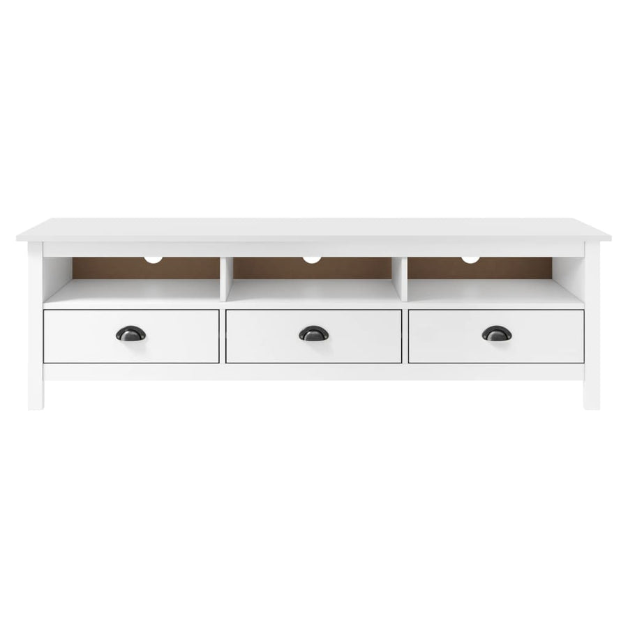 Tv-Meubel Hill 58X40X47 Cm Massief Grenenhout Wit