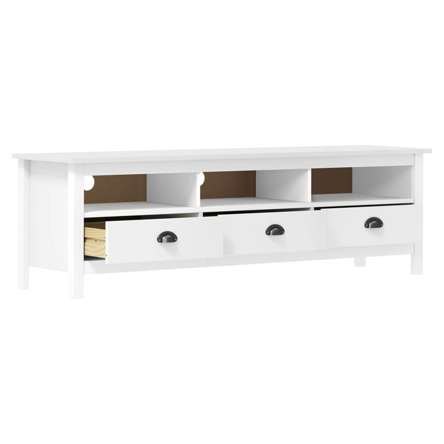 Tv-Meubel Hill 58X40X47 Cm Massief Grenenhout Wit
