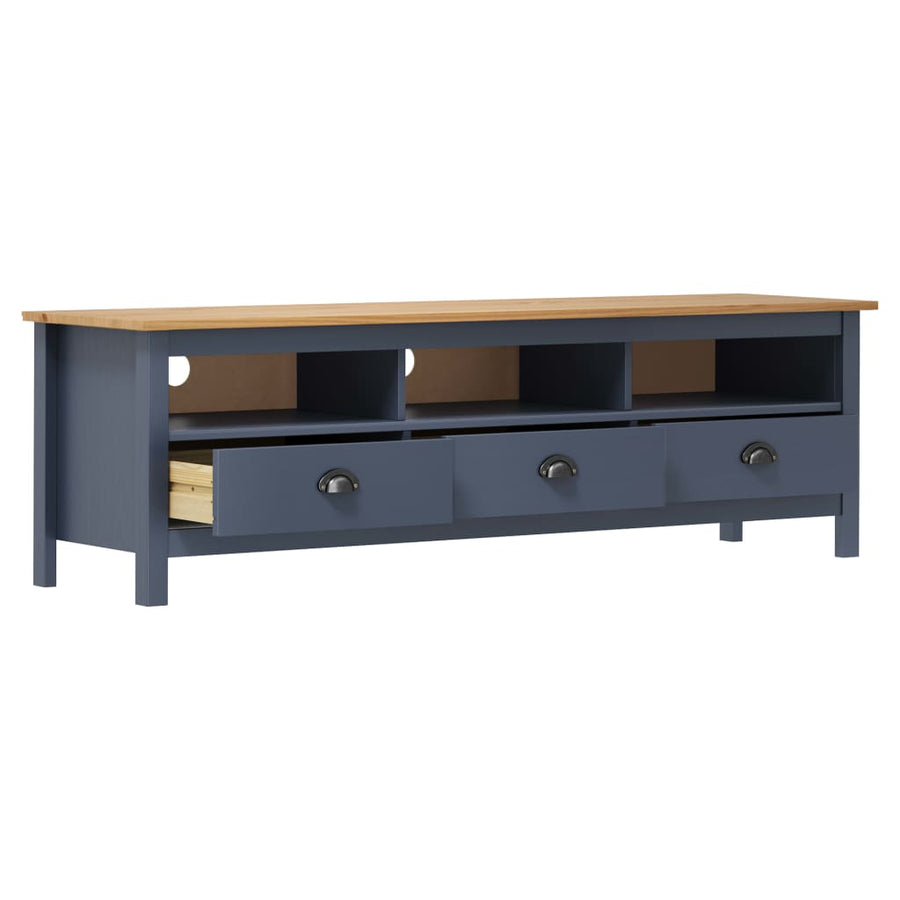 Tv-Meubel Hill 158X40X47 Cm Massief Grenenhout Grijs