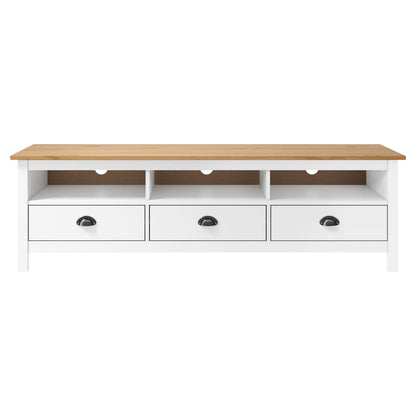 Tv-Meubel Hill Range 58X40X47 Cm Massief Grenenhout Wit en bruin