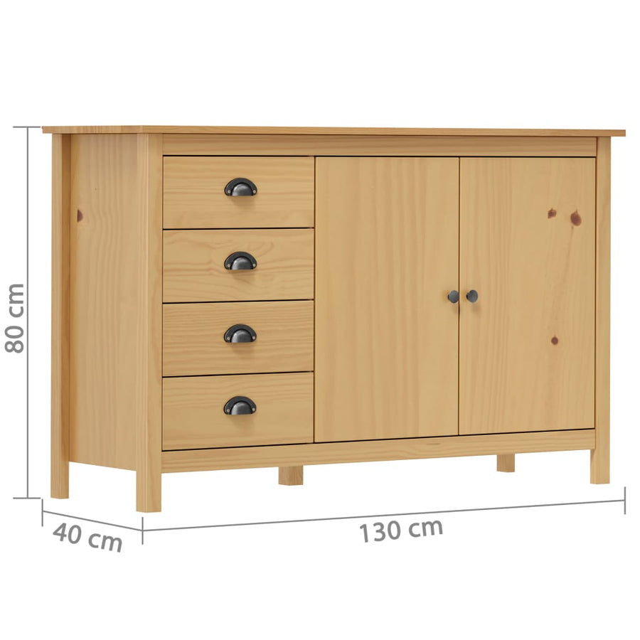 Dressoir Hill 30X40X80 Cm Massief Grenenhout Honing Bruin