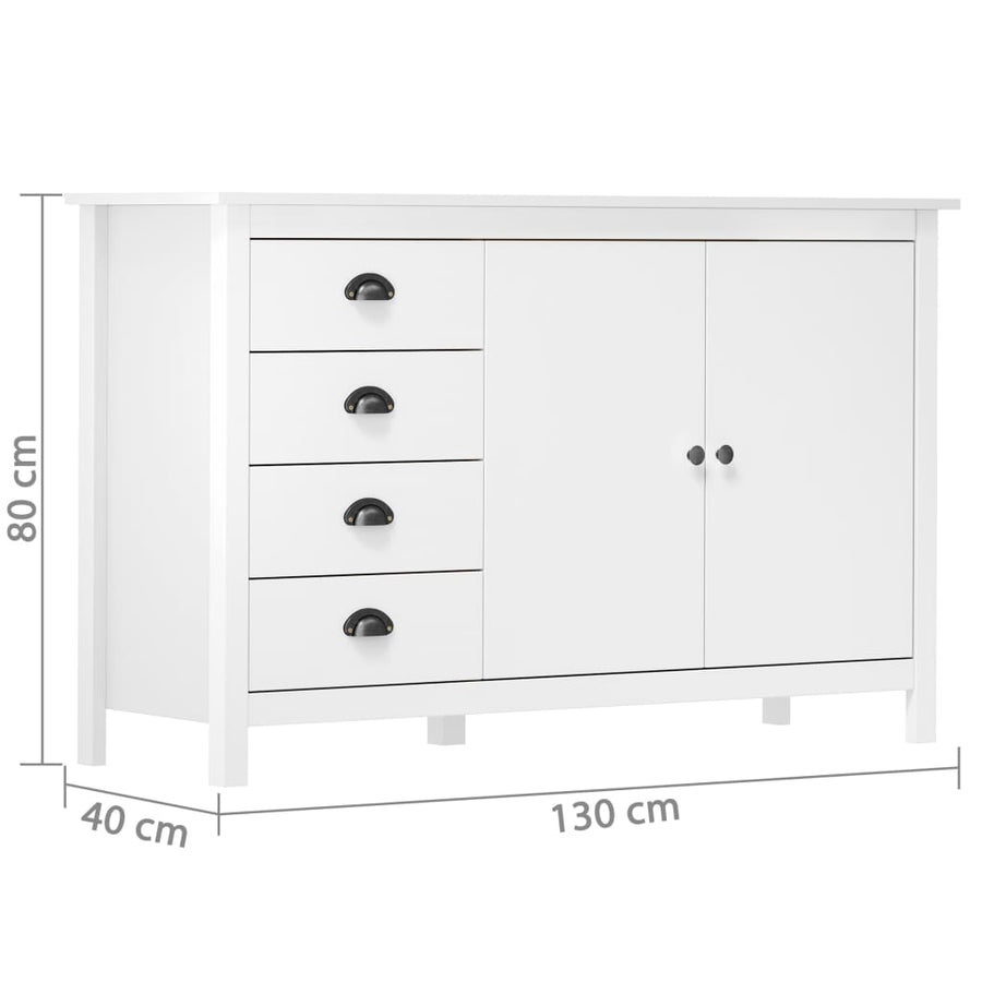 Dressoir Hill 79X40X80 Cm Massief Grenenhout Wit