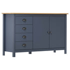 Sideboard Hill 79X40X80 Cm Solid Pinewood Grey