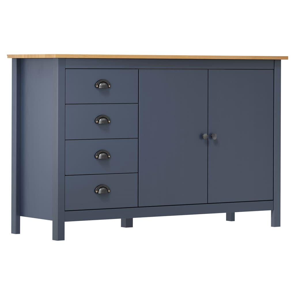 Dressoir Hill 79X40X80 Cm Massief Grenenhout Grijs Grijs