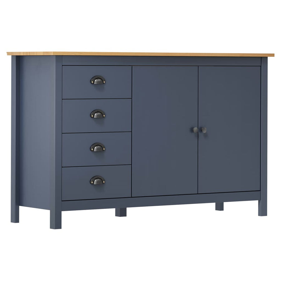 Dressoir Hill 79X40X80 Cm Massief Grenenhout Grijs Grijs