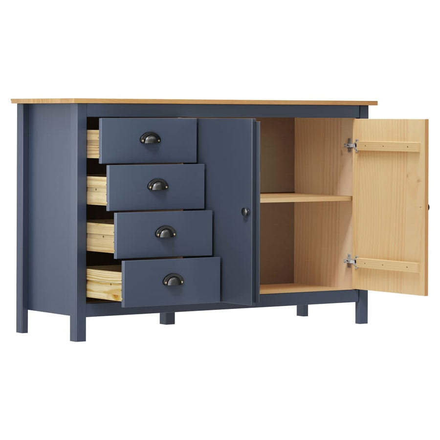 Dressoir Hill 79X40X80 Cm Massief Grenenhout Grijs Grijs