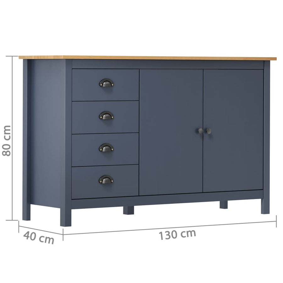 Dressoir Hill 79X40X80 Cm Massief Grenenhout Grijs Grijs