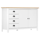 Dressoir Hill 79X40X80 Cm Massief Grenenhout Wit en bruin