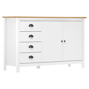 Dressoir massief grenenhout wit 130x40x80 cm
