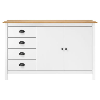 Dressoir Hill 79X40X80 Cm Massief Grenenhout Wit en bruin