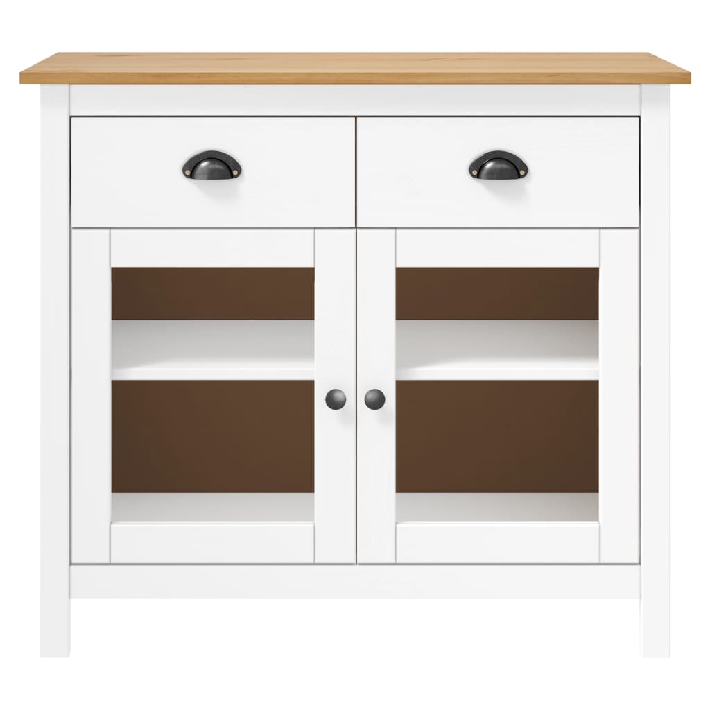 Dressoir Hill Range 90X40X80 Cm Massief Grenenhout Wit en bruin