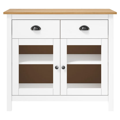 Dressoir Hill Range 90X40X80 Cm Massief Grenenhout Wit en bruin