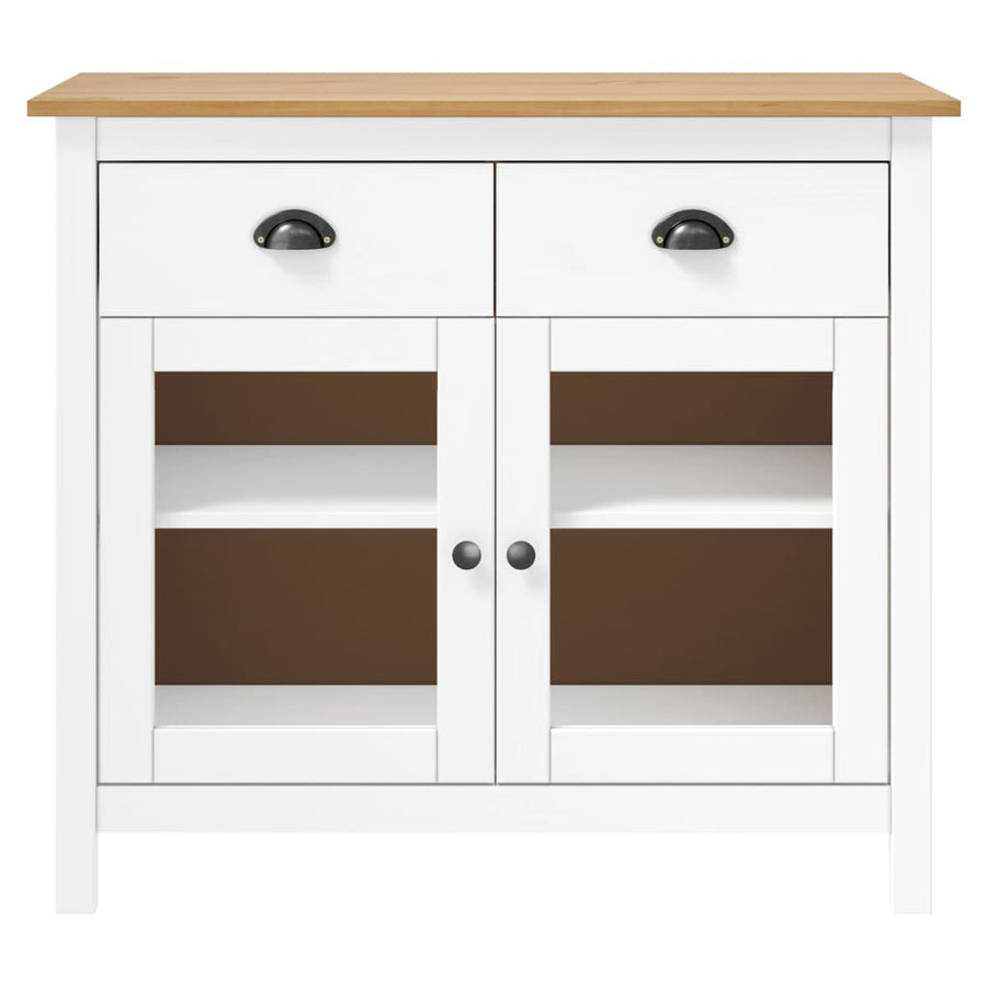 Dressoir Hill Range 90X40X80 Cm Massief Grenenhout Wit en bruin