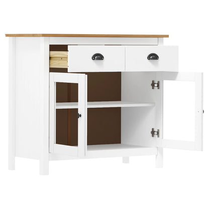 Dressoir Hill Range 90X40X80 Cm Massief Grenenhout Wit en bruin